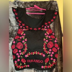 #JUSTIN Authentic Embroidery Mini Dress Western Vaquero Size L Herencia Clothing